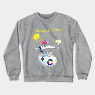 Summer Time Kid Drawing Crewneck Sweatshirt